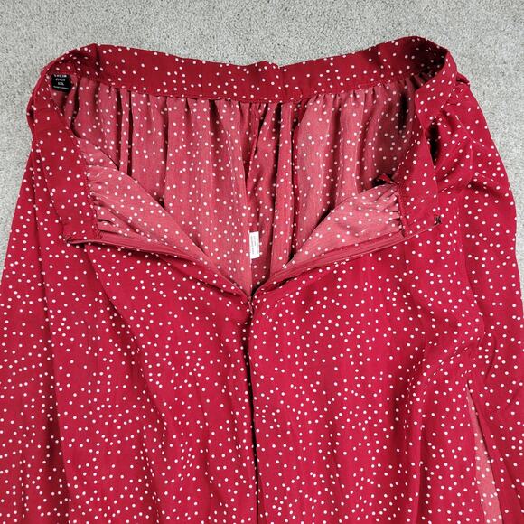 Shein Curve Womens Skirt 1XL Red White Polka Dot A Line Holiday Christmas Pleats - Picture 7 of 14